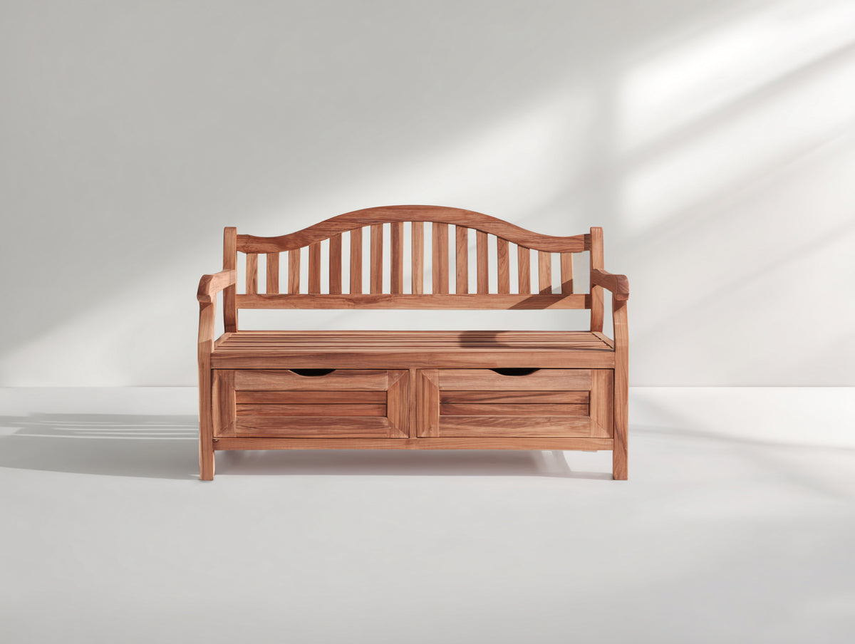 Panche da giardino - Legno - 126x60x91 cm - Marrone caldo - Stile tradizionale
