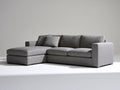 Divano angolare - Tessuto - 282x168x84 cm - Grigio - Stile moderno