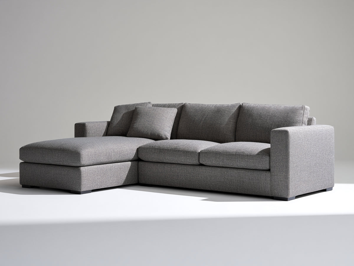 Divano angolare - Tessuto - 282x168x84 cm - Grigio - Stile moderno
