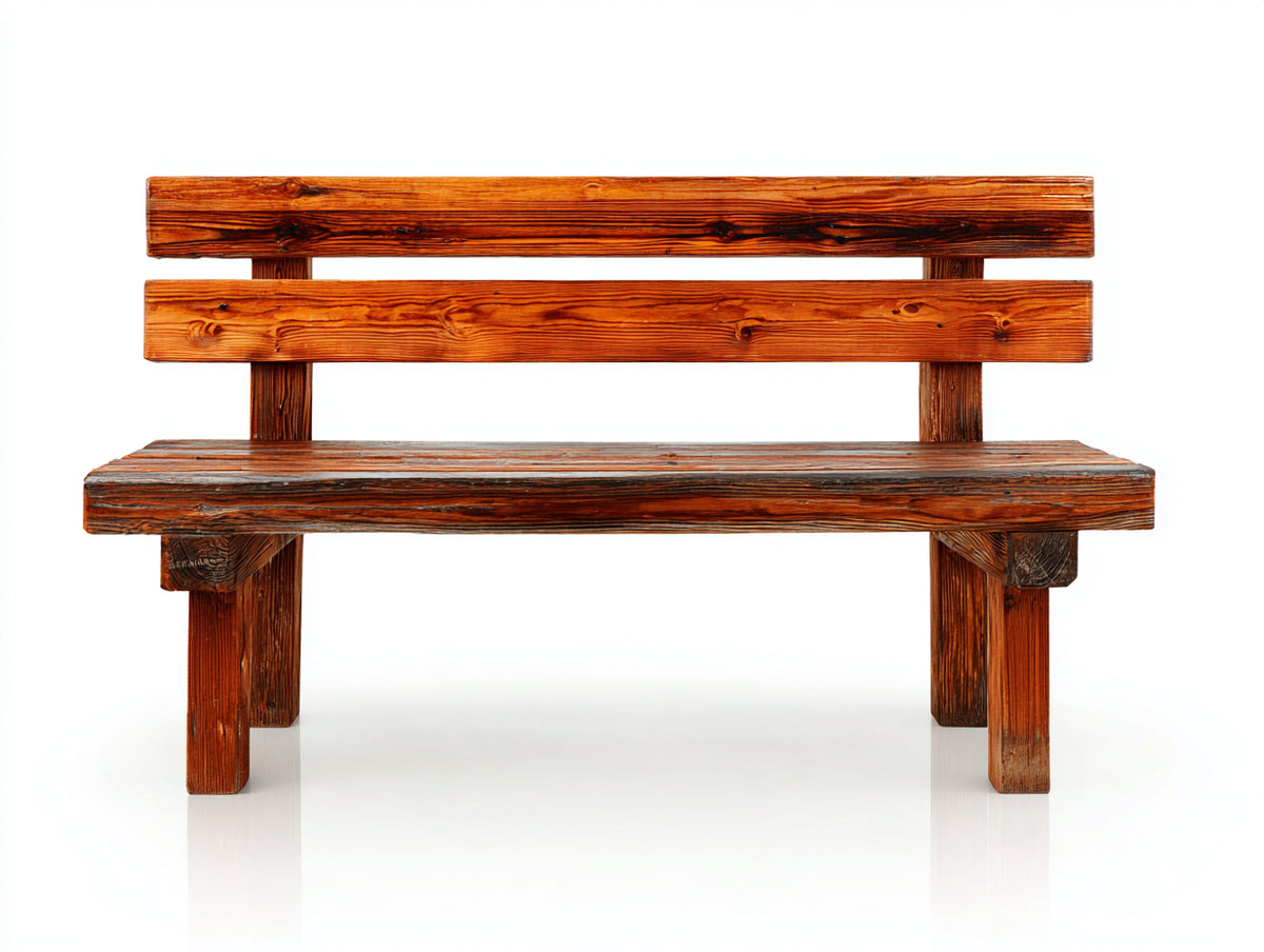 Panche da giardino - Legno - 129x54x83 cm - Marrone - Stile rustico