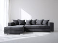 Divano angolare - Tessuto-metallo - 260x160x85 cm - Grigio antracite - Stile moderno