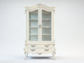 Vetrina - Legno-vetro - 108x44x198 cm - Bianco avorio - Stile barocco
