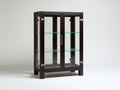 Vetrina - Legno-vetro - 90x38x150 cm - Marrone scuro - Stile contemporaneo