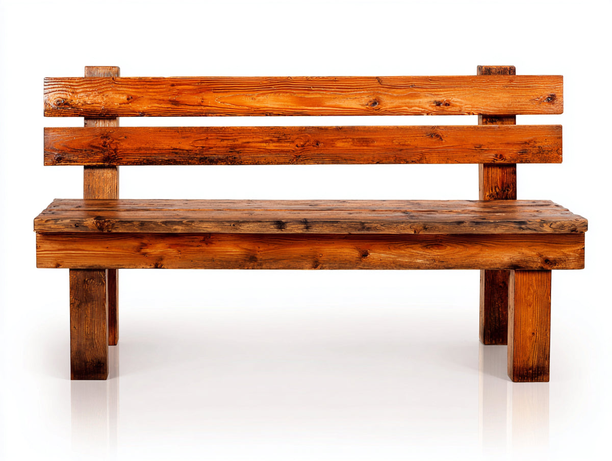 Panche da giardino - Legno - 136x56x84 cm - Marrone ambrato - Stile rustico