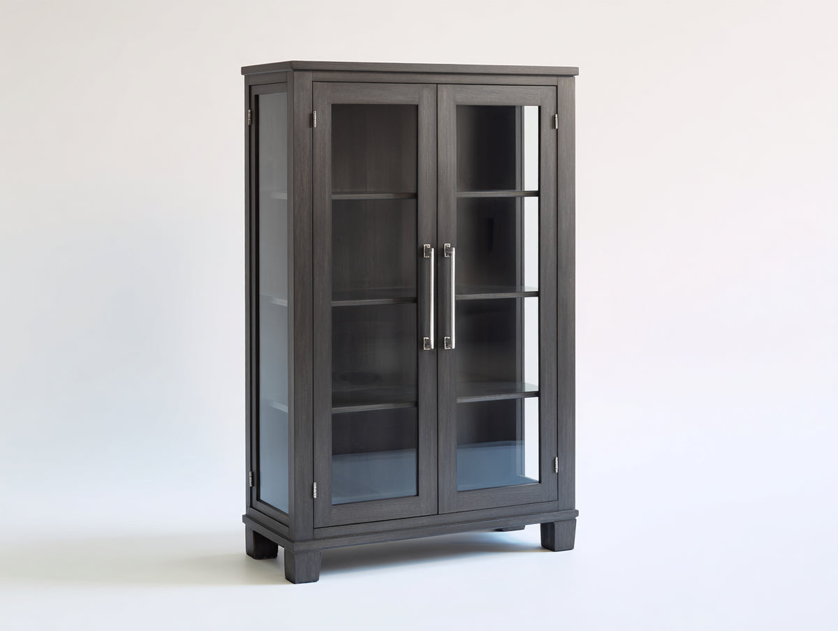 Vetrina - Legno-vetro - 100x42x170 cm - Grigio scuro - Stile contemporaneo
