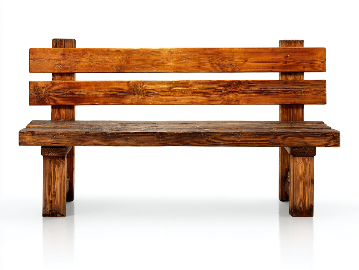 Panche da giardino - Legno - 142x55x82 cm - Marrone miele - Stile rustico