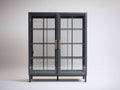 Vetrina - Metallo-vetro - 110x40x175 cm - Grigio antracite - Stile contemporaneo