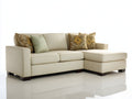 Divano angolare - Tessuto-legno - 270x160x85 cm - Crema-Marrone scuro - Stile contemporaneo