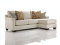 Divano angolare - Tessuto-legno - 275x163x83 cm - Crema-Marrone scuro - Stile contemporaneo