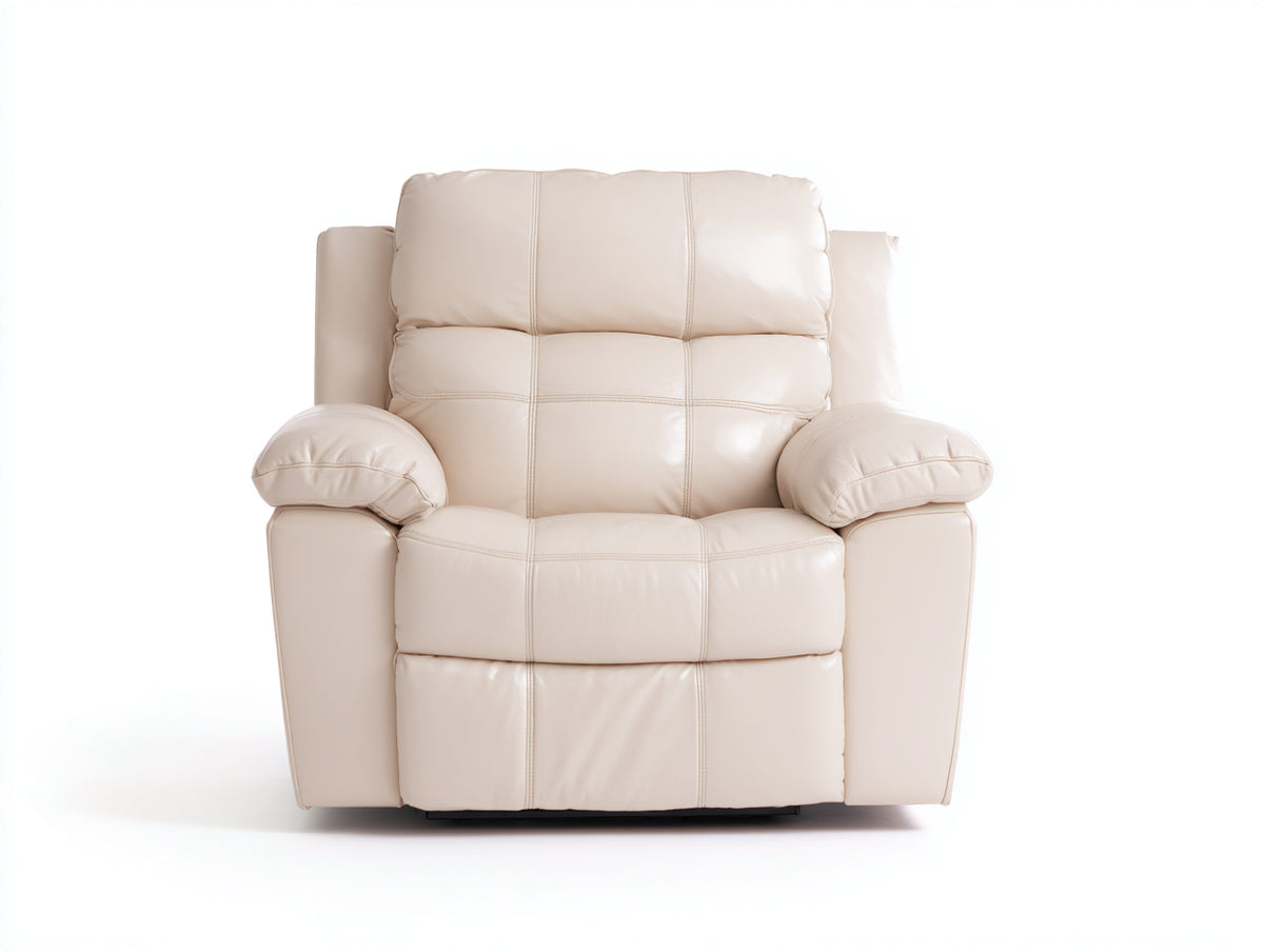 Poltrona reclinabile - Similpelle - 98x93x104 cm - Crema - Stile moderno