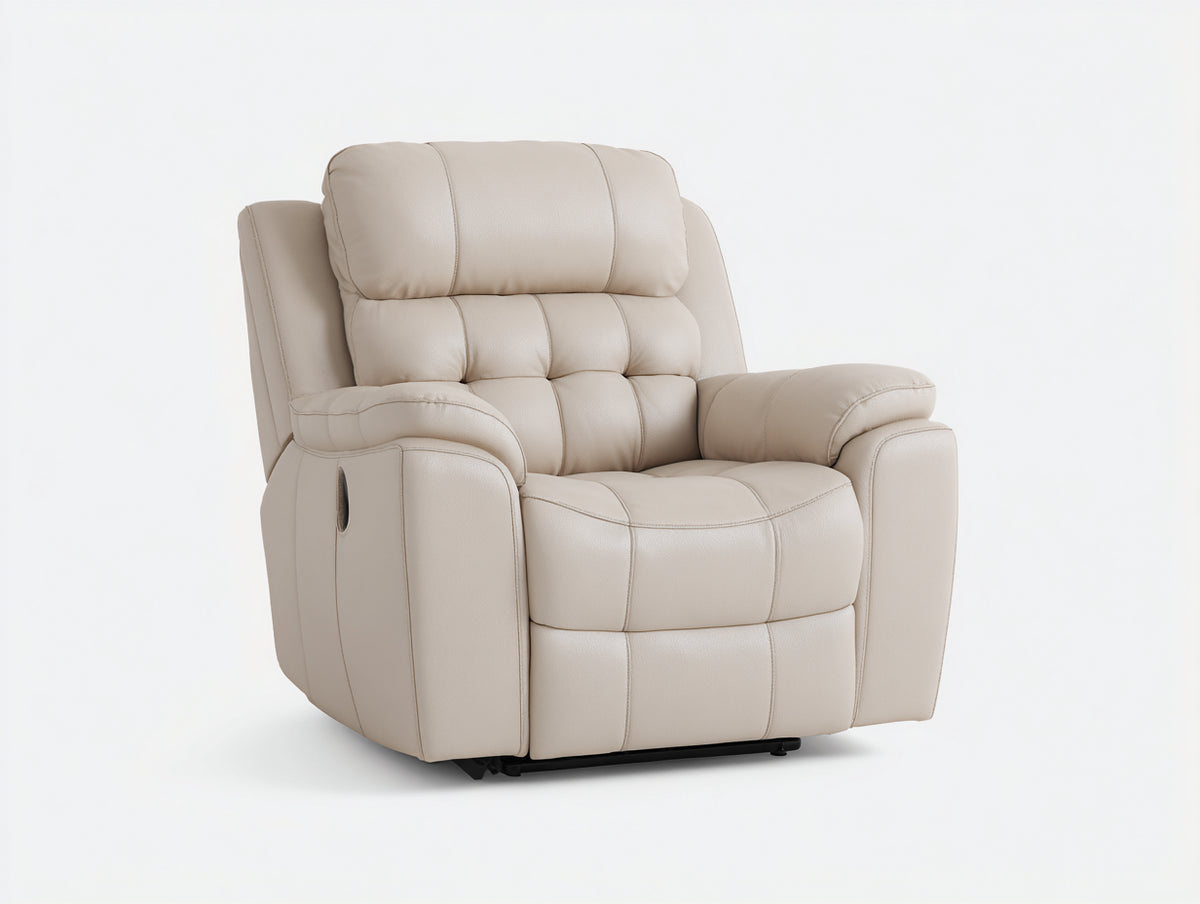 Poltrona reclinabile - Similpelle - 99x94x105 cm - Beige - Stile moderno