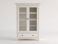 Vetrina - Legno-vetro - 90x38x180 cm - Bianco - Stile classico