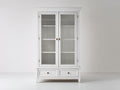 Vetrina - Legno-vetro - 100x40x190 cm - Bianco - Stile classico
