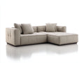 Divano angolare - Tessuto-legno - 268x168x78 cm - Beige-Marrone scuro - Stile contemporaneo
