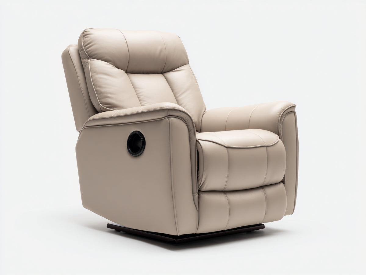 Poltrona reclinabile - Similpelle - 98x93x105 cm - Beige - Stile moderno