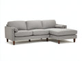 Divano angolare - Tessuto-legno - 275x165x86 cm - Grigio chiaro - Stile moderno