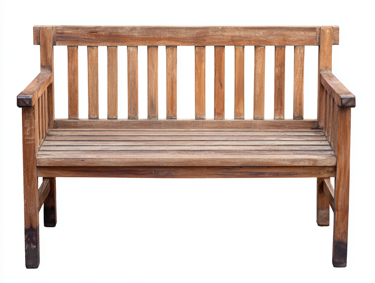 Panche da giardino - Legno - 126x62x90 cm - Marrone teak - Stile vintage