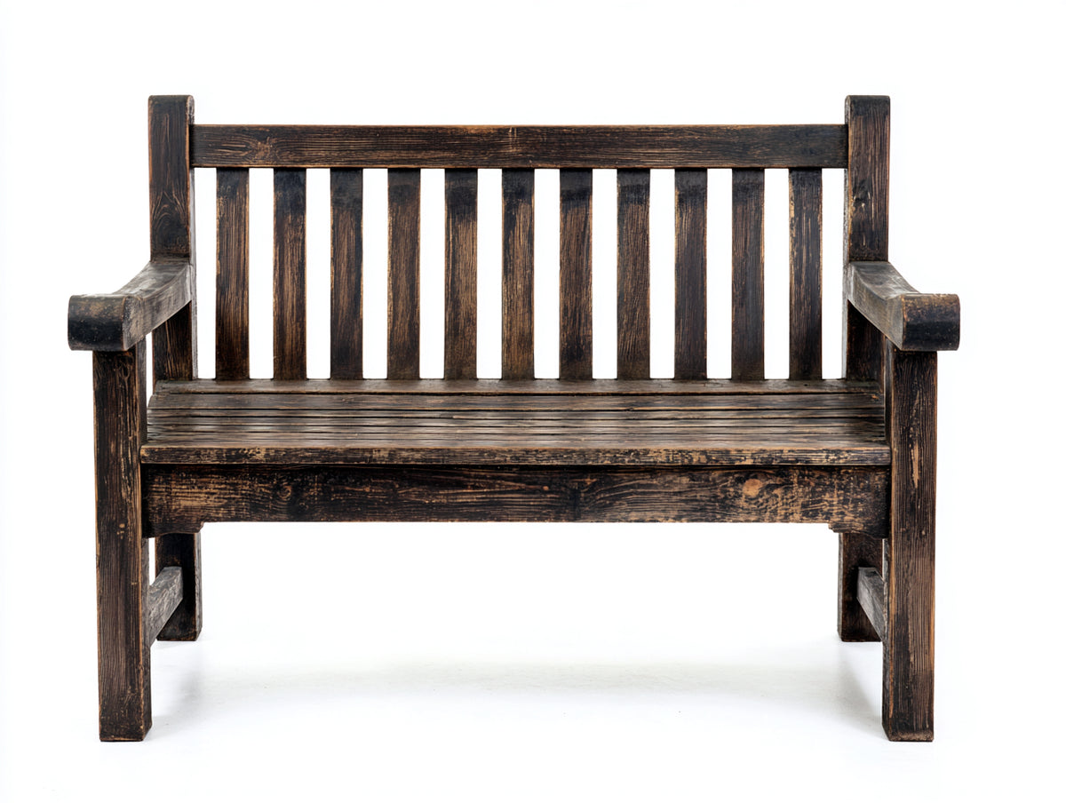 Panche da giardino - Legno - 122x59x89 cm - Marrone scuro - Stile vintage
